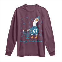 67 Six Seven Silly Goose Hanukkah Meme Long Sleeve Shirt Happy Honkukkah - Wonder Print Shop