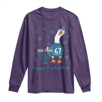 67 Six Seven Silly Goose Hanukkah Meme Long Sleeve Shirt Happy Honkukkah - Wonder Print Shop