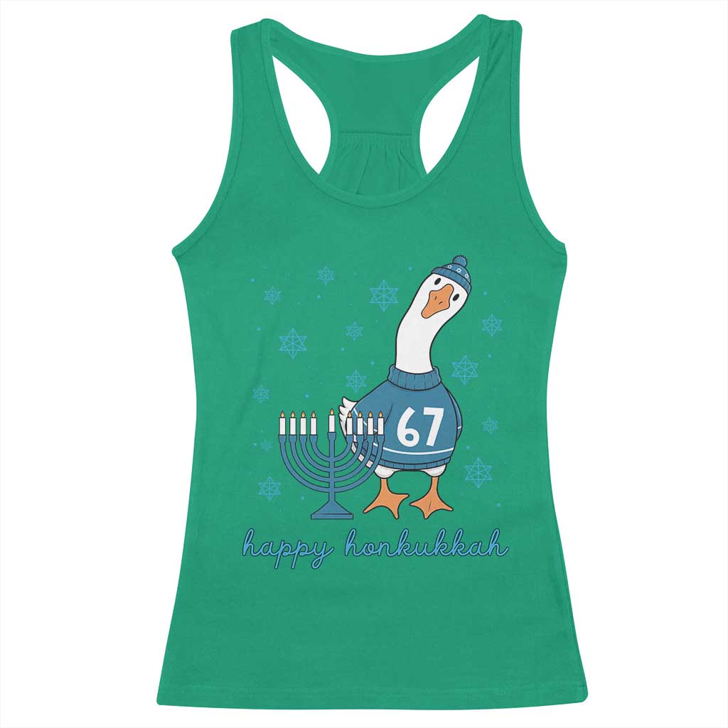 67 Six Seven Silly Goose Hanukkah Meme Racerback Tank Top Happy Honkukkah - Wonder Print Shop