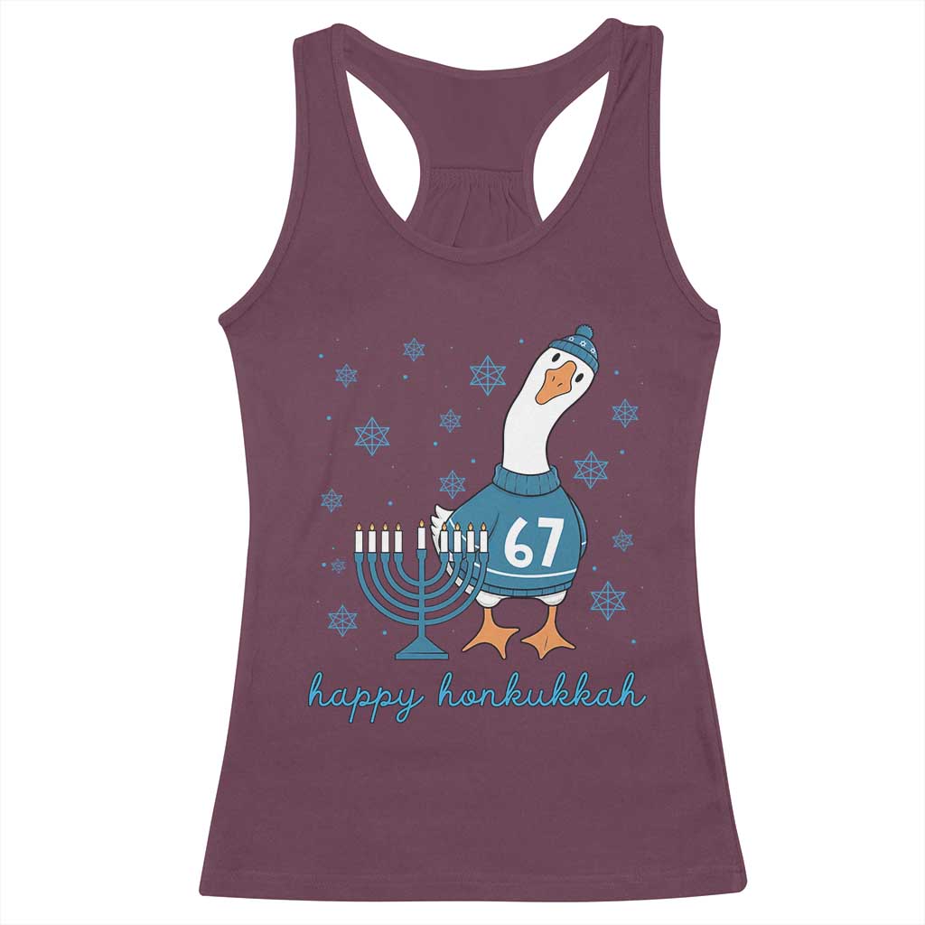 67 Six Seven Silly Goose Hanukkah Meme Racerback Tank Top Happy Honkukkah - Wonder Print Shop