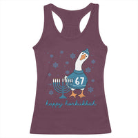 67 Six Seven Silly Goose Hanukkah Meme Racerback Tank Top Happy Honkukkah - Wonder Print Shop