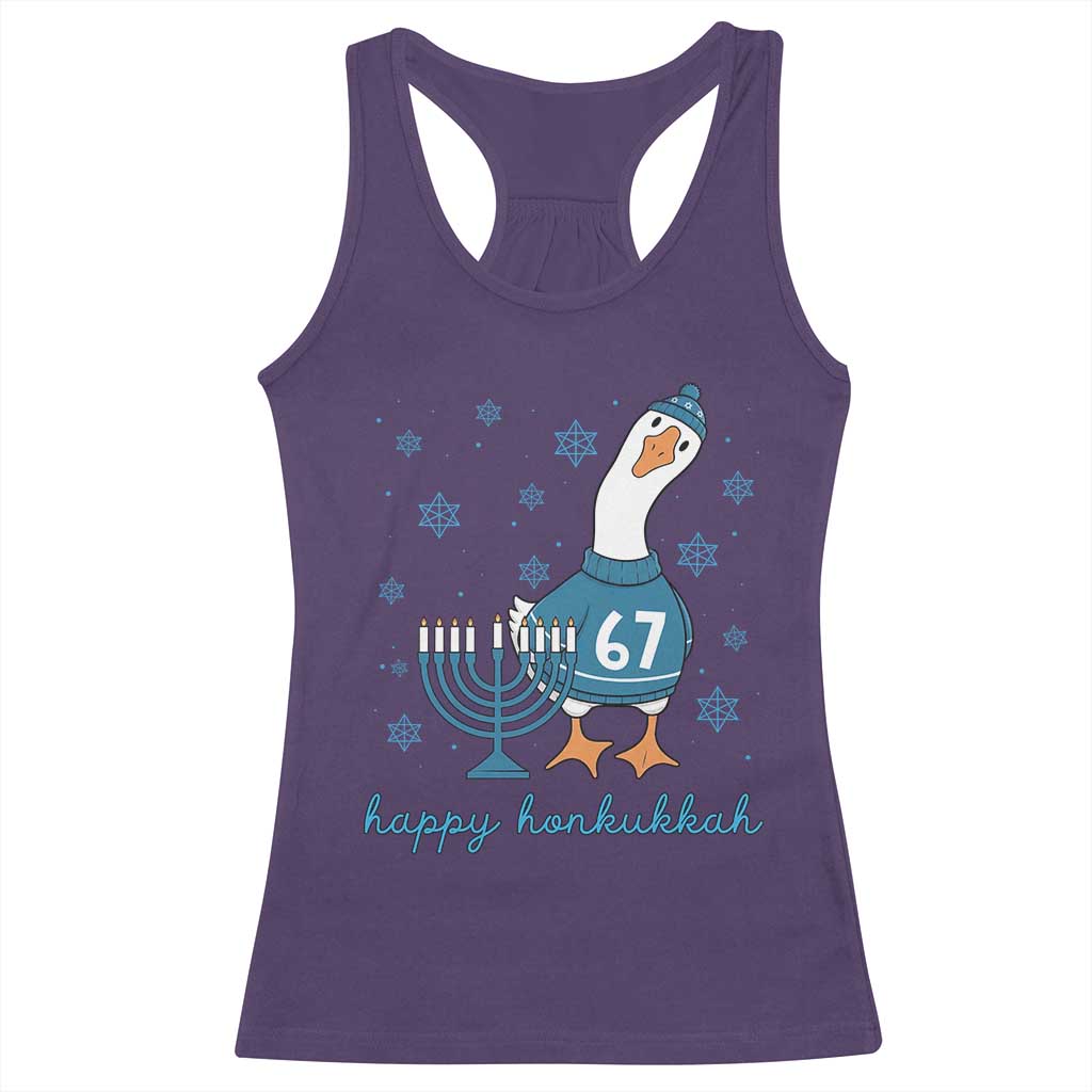 67 Six Seven Silly Goose Hanukkah Meme Racerback Tank Top Happy Honkukkah - Wonder Print Shop