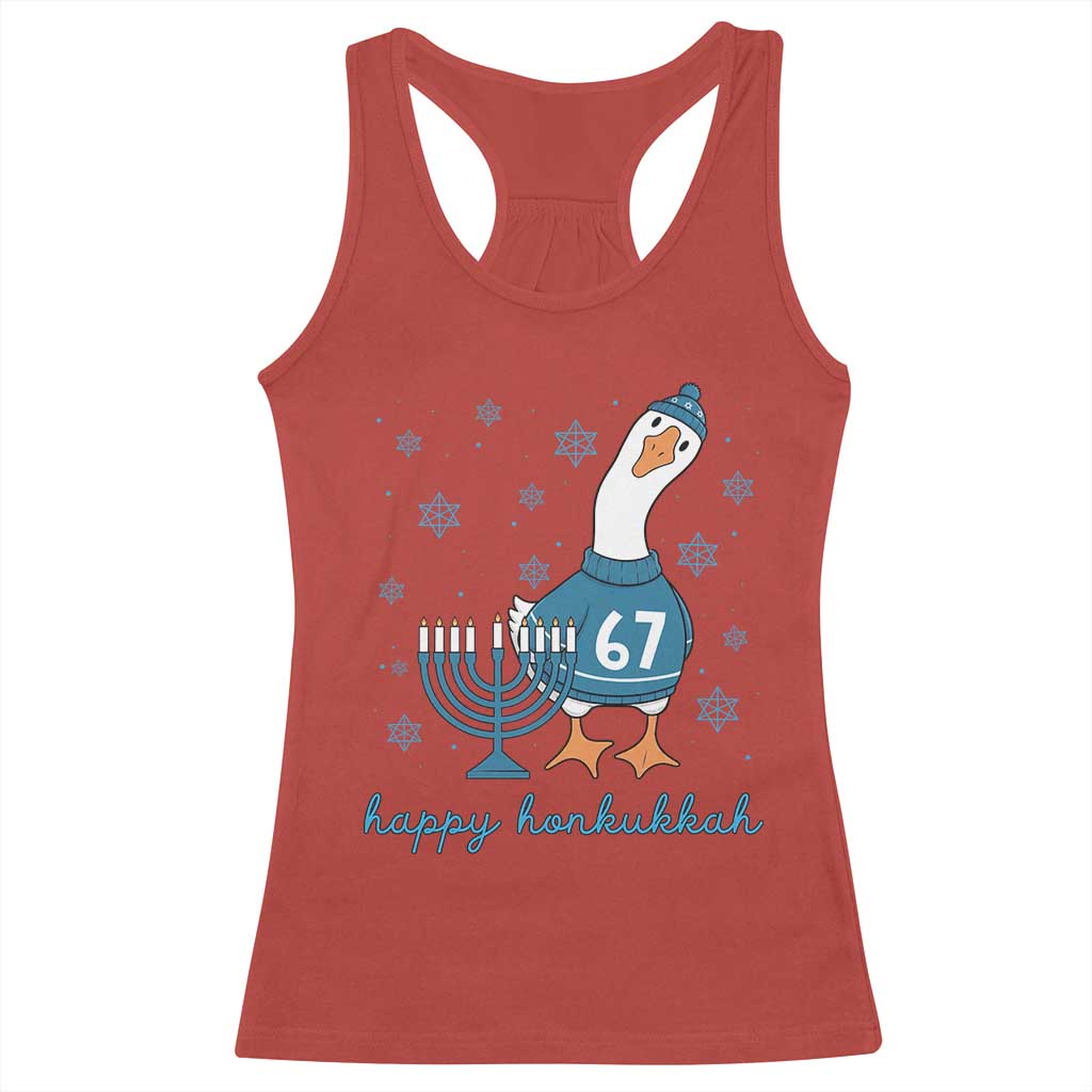 67 Six Seven Silly Goose Hanukkah Meme Racerback Tank Top Happy Honkukkah - Wonder Print Shop