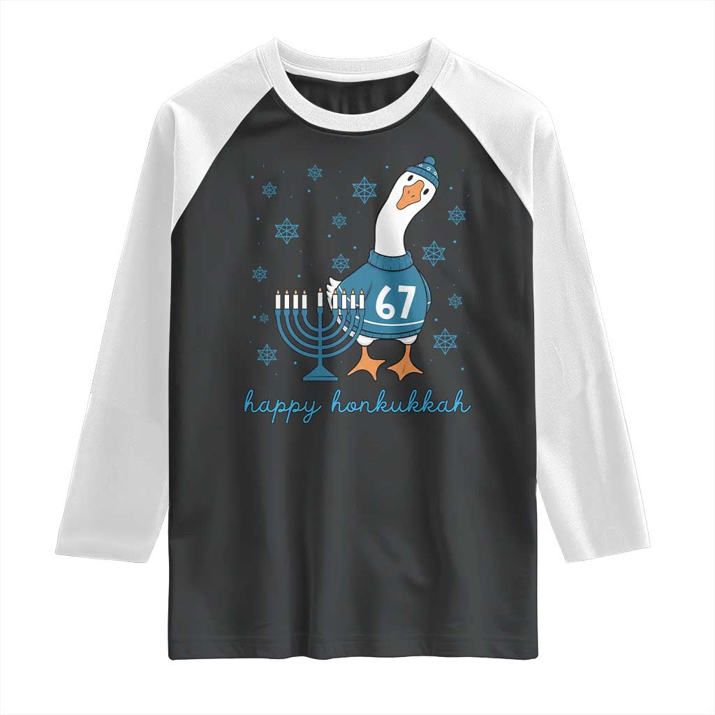 67 Six Seven Silly Goose Hanukkah Meme Raglan Shirt Happy Honkukkah - Wonder Print Shop