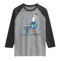 67 Six Seven Silly Goose Hanukkah Meme Raglan Shirt Happy Honkukkah - Wonder Print Shop