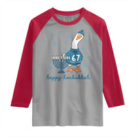 67 Six Seven Silly Goose Hanukkah Meme Raglan Shirt Happy Honkukkah - Wonder Print Shop