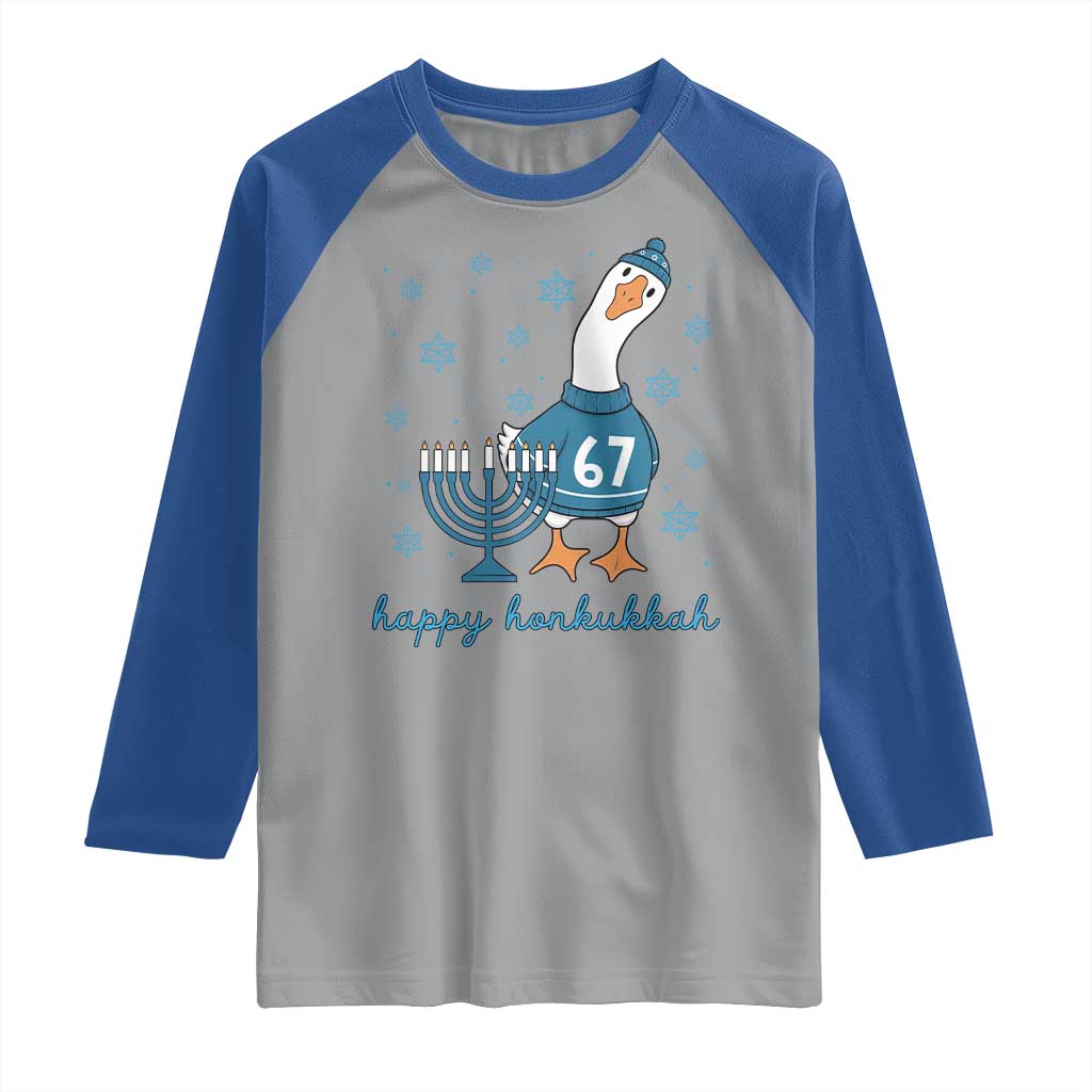 67 Six Seven Silly Goose Hanukkah Meme Raglan Shirt Happy Honkukkah - Wonder Print Shop