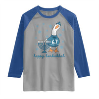 67 Six Seven Silly Goose Hanukkah Meme Raglan Shirt Happy Honkukkah - Wonder Print Shop