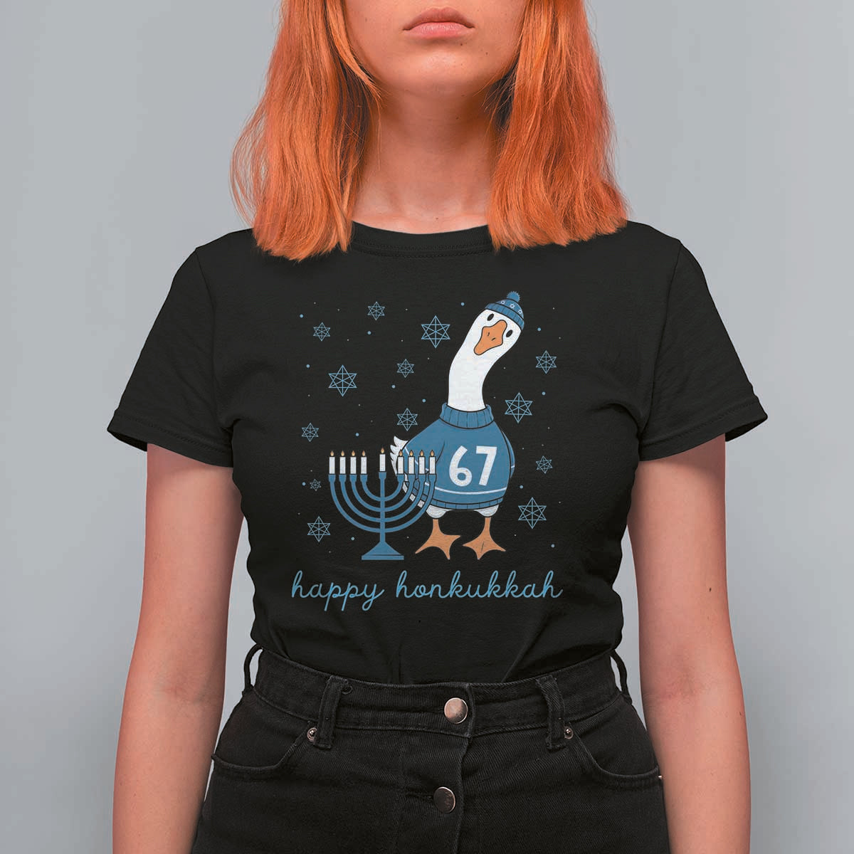 67 Six Seven Silly Goose Hanukkah Meme T Shirt For Women Happy Honkukkah - Wonder Print Shop