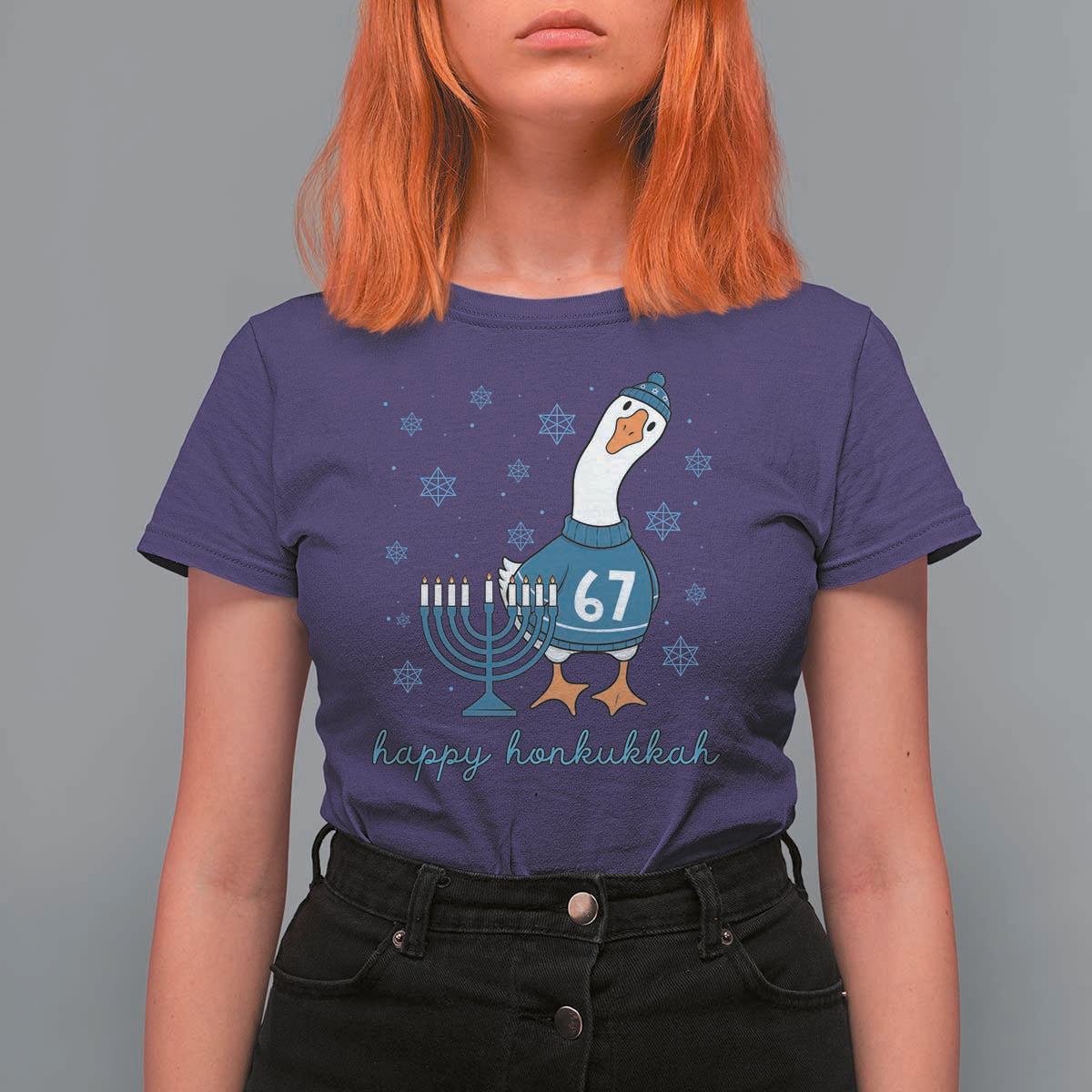 67 Six Seven Silly Goose Hanukkah Meme T Shirt For Women Happy Honkukkah - Wonder Print Shop