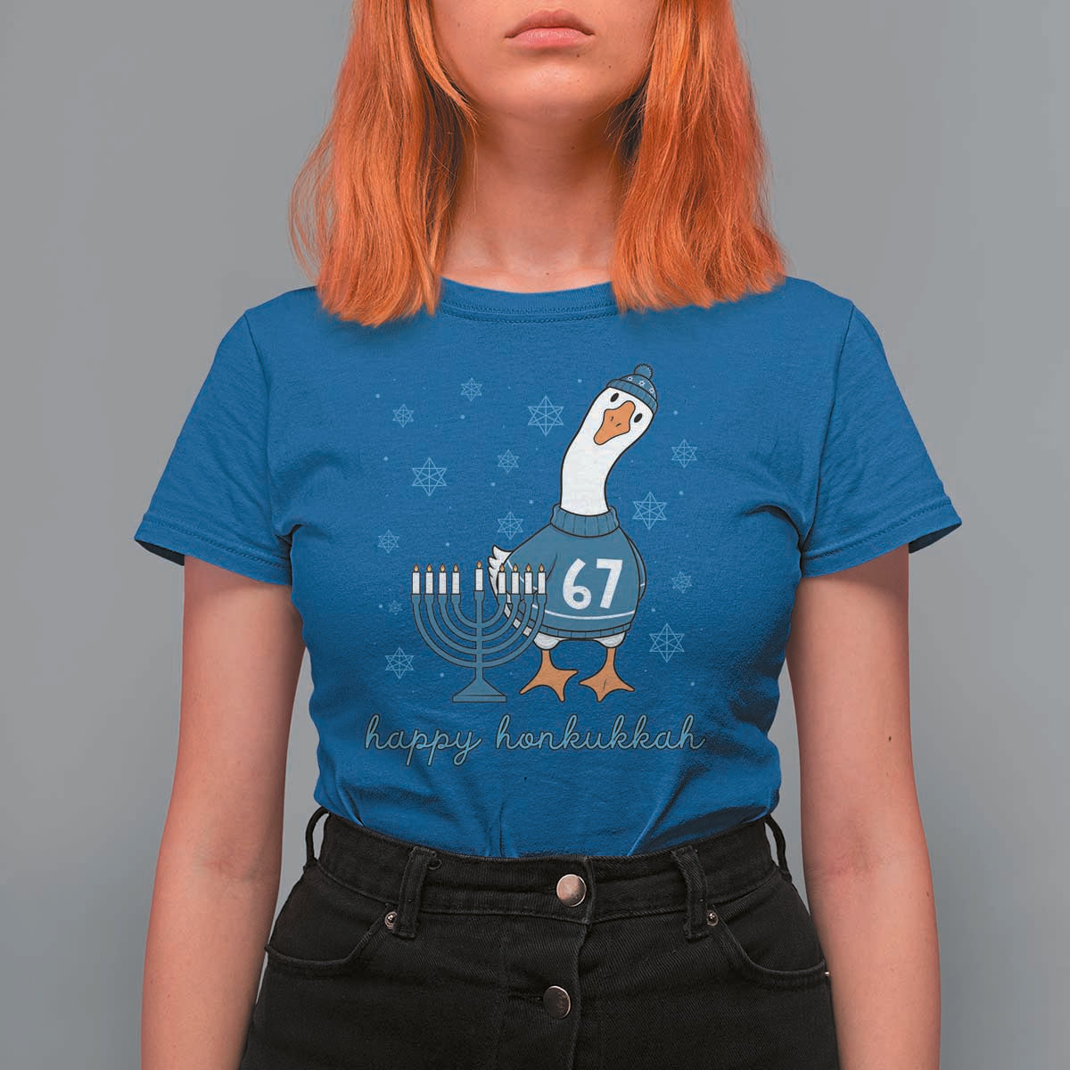 67 Six Seven Silly Goose Hanukkah Meme T Shirt For Women Happy Honkukkah - Wonder Print Shop