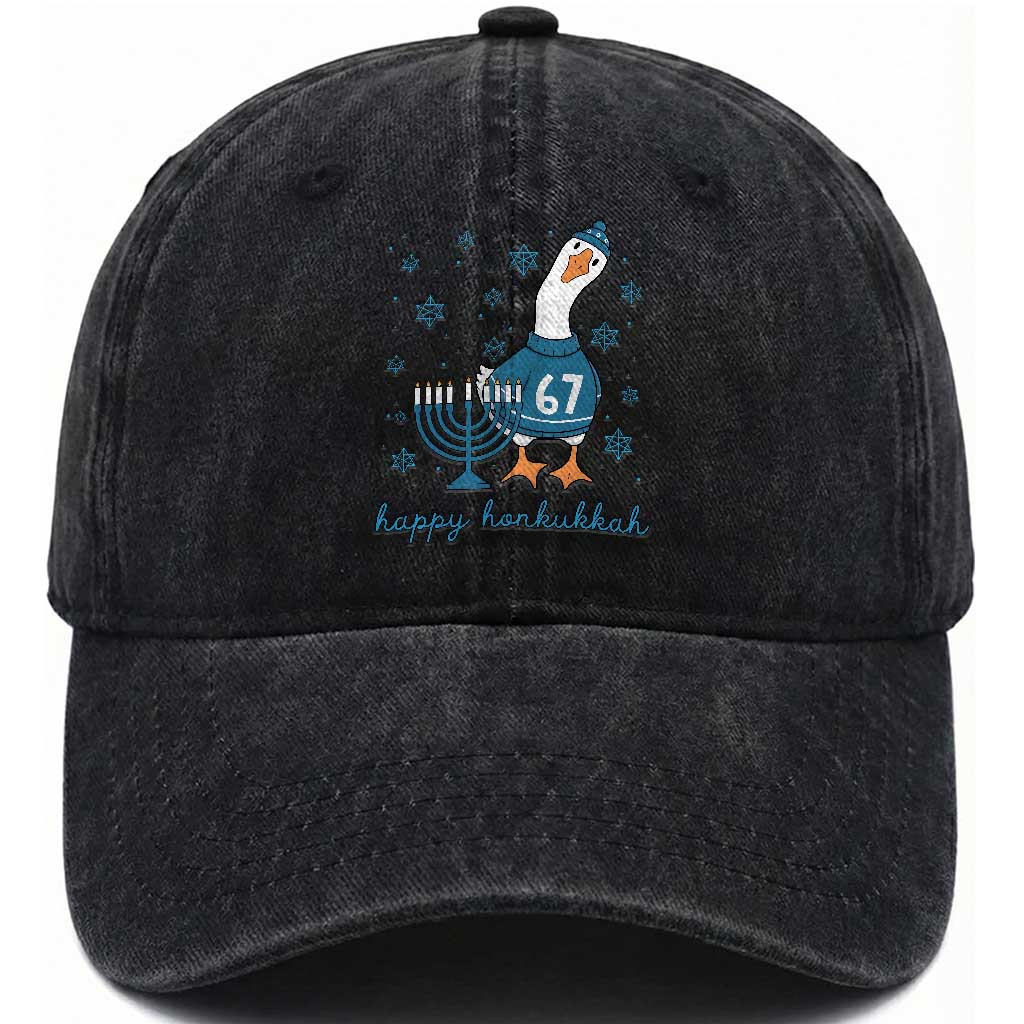 67 Six Seven Silly Goose Hanukkah Meme Washed Cotton Baseball Cap Happy Honkukkah