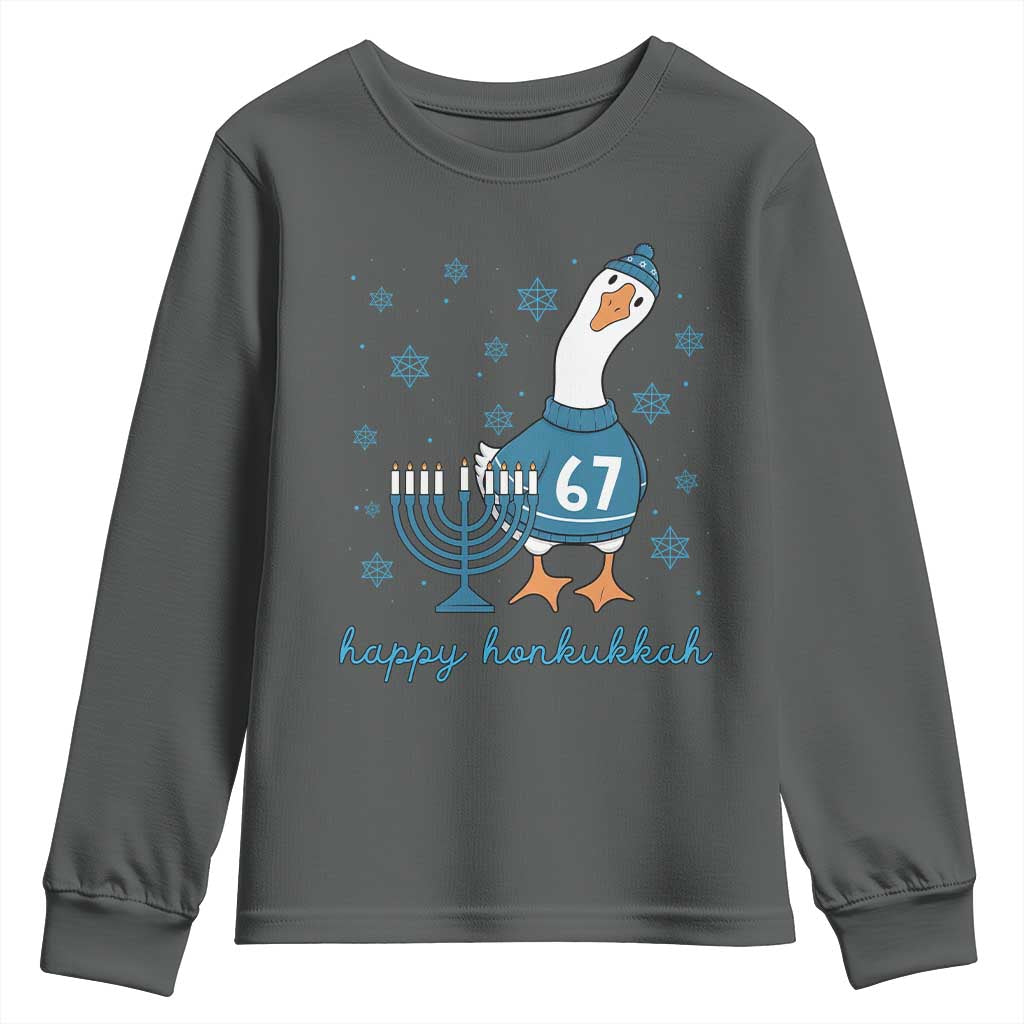 67 Six Seven Silly Goose Hanukkah Meme Youth Sweatshirt Happy Honkukkah - Wonder Print Shop