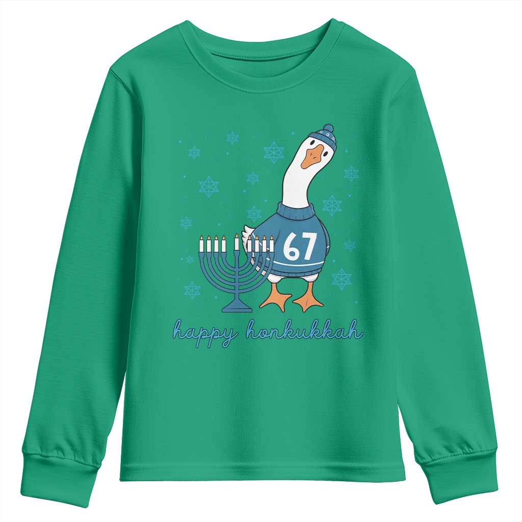 67 Six Seven Silly Goose Hanukkah Meme Youth Sweatshirt Happy Honkukkah - Wonder Print Shop
