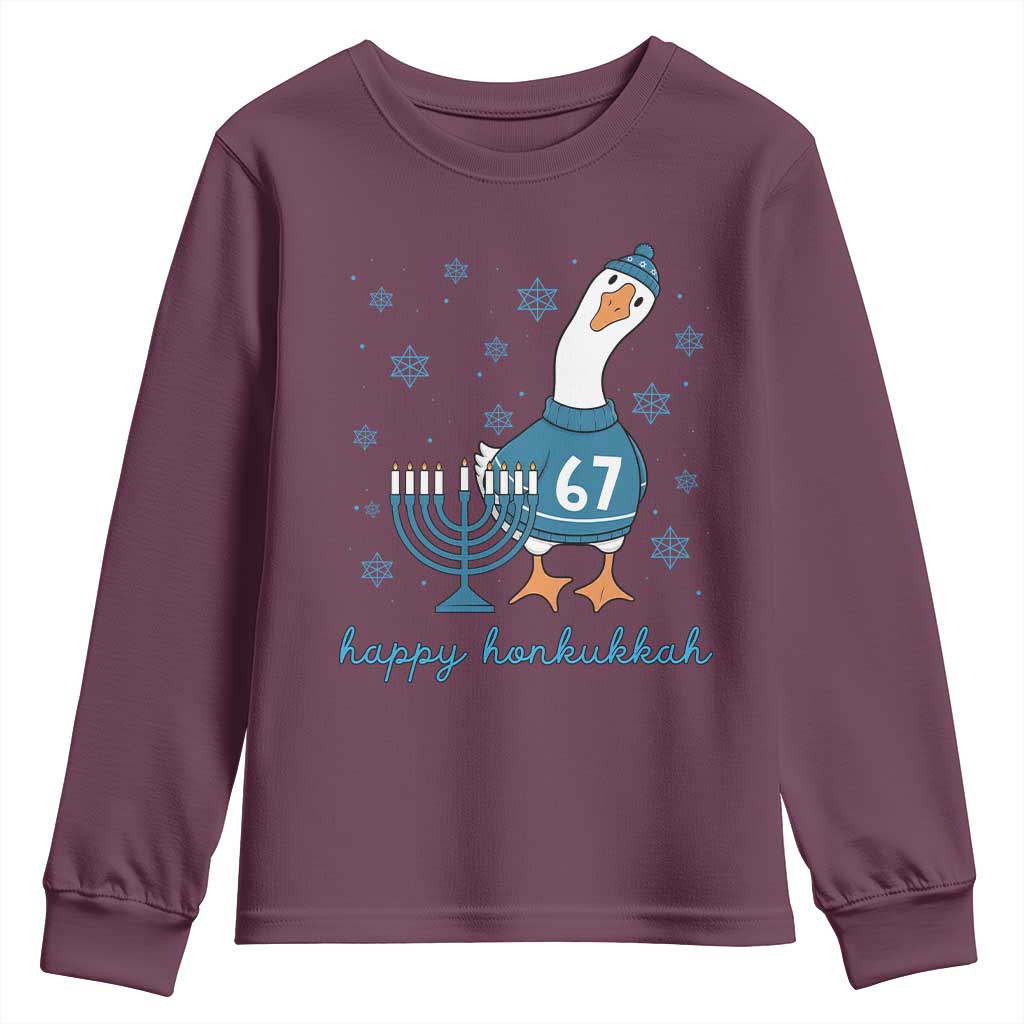 67 Six Seven Silly Goose Hanukkah Meme Youth Sweatshirt Happy Honkukkah - Wonder Print Shop