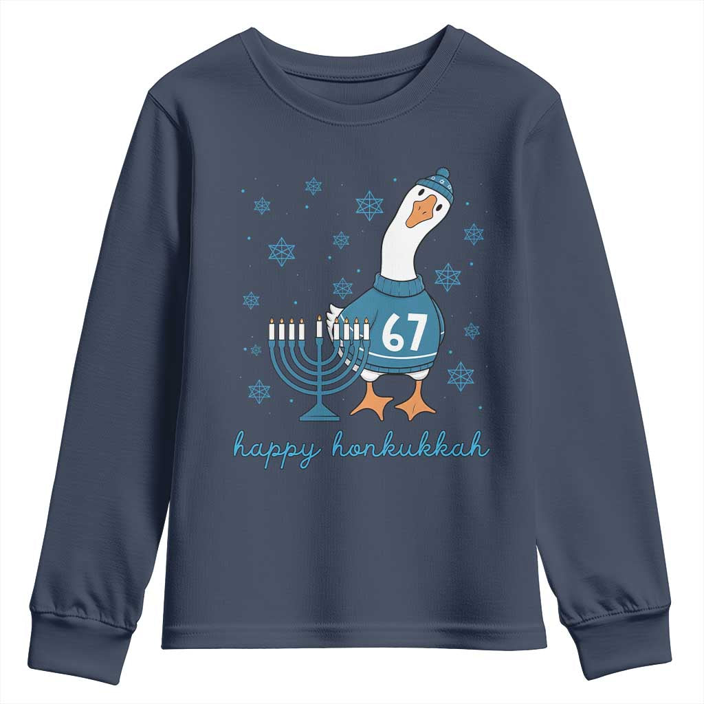 67 Six Seven Silly Goose Hanukkah Meme Youth Sweatshirt Happy Honkukkah - Wonder Print Shop