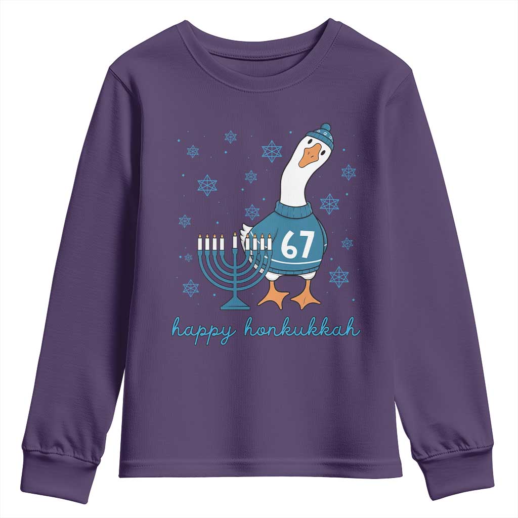 67 Six Seven Silly Goose Hanukkah Meme Youth Sweatshirt Happy Honkukkah - Wonder Print Shop