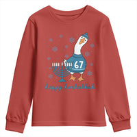 67 Six Seven Silly Goose Hanukkah Meme Youth Sweatshirt Happy Honkukkah - Wonder Print Shop