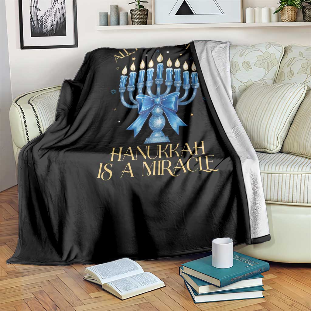 Funny Hanukkah Throw Blanket All I Want For Chanukkah Is A Miracle - Wonder Print Shop
