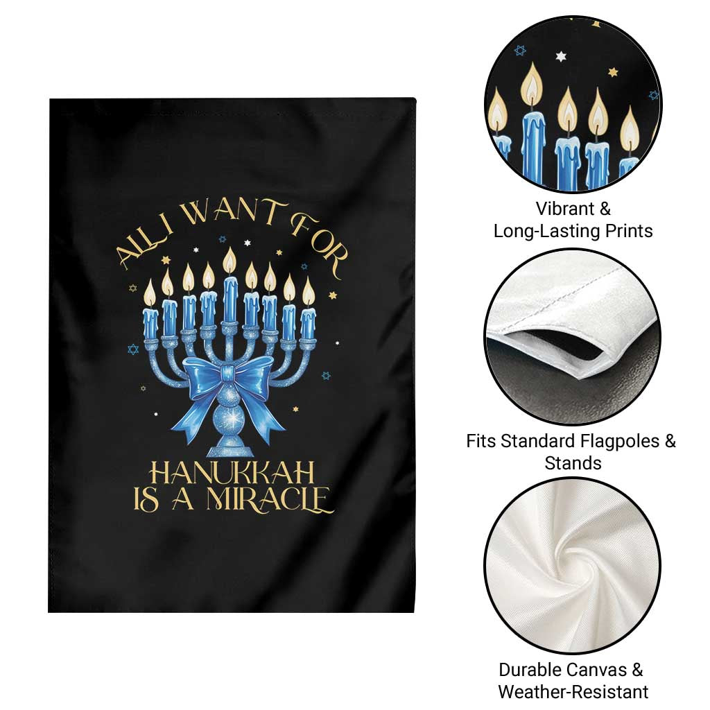 Funny Hanukkah Garden Flag All I Want For Chanukkah Is A Miracle - Wonder Print Shop