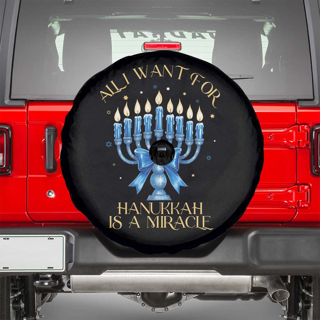 Funny Hanukkah Spare Tire Cover All I Want For Chanukkah Is A Miracle - Wonder Print Shop