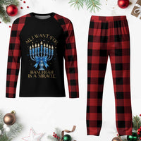 Funny Hanukkah Plaid Pajama Set All I Want For Chanukkah Is A Miracle - Wonder Print Shop