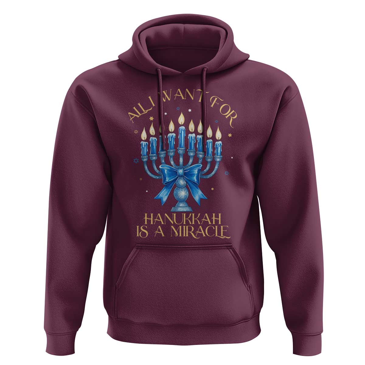 Funny Hanukkah Hoodie All I Want For Chanukkah Is A Miracle - Wonder Print Shop