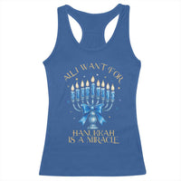 Funny Hanukkah Racerback Tank Top All I Want For Chanukkah Is A Miracle - Wonder Print Shop