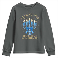 Funny Hanukkah Youth Sweatshirt All I Want For Chanukkah Is A Miracle - Wonder Print Shop
