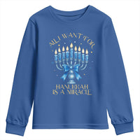 Funny Hanukkah Youth Sweatshirt All I Want For Chanukkah Is A Miracle - Wonder Print Shop