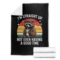 Funny Raccoon Meme Throw Blanket I Am Straight Up Not Even Having A Good Time - Wonder Print Shop