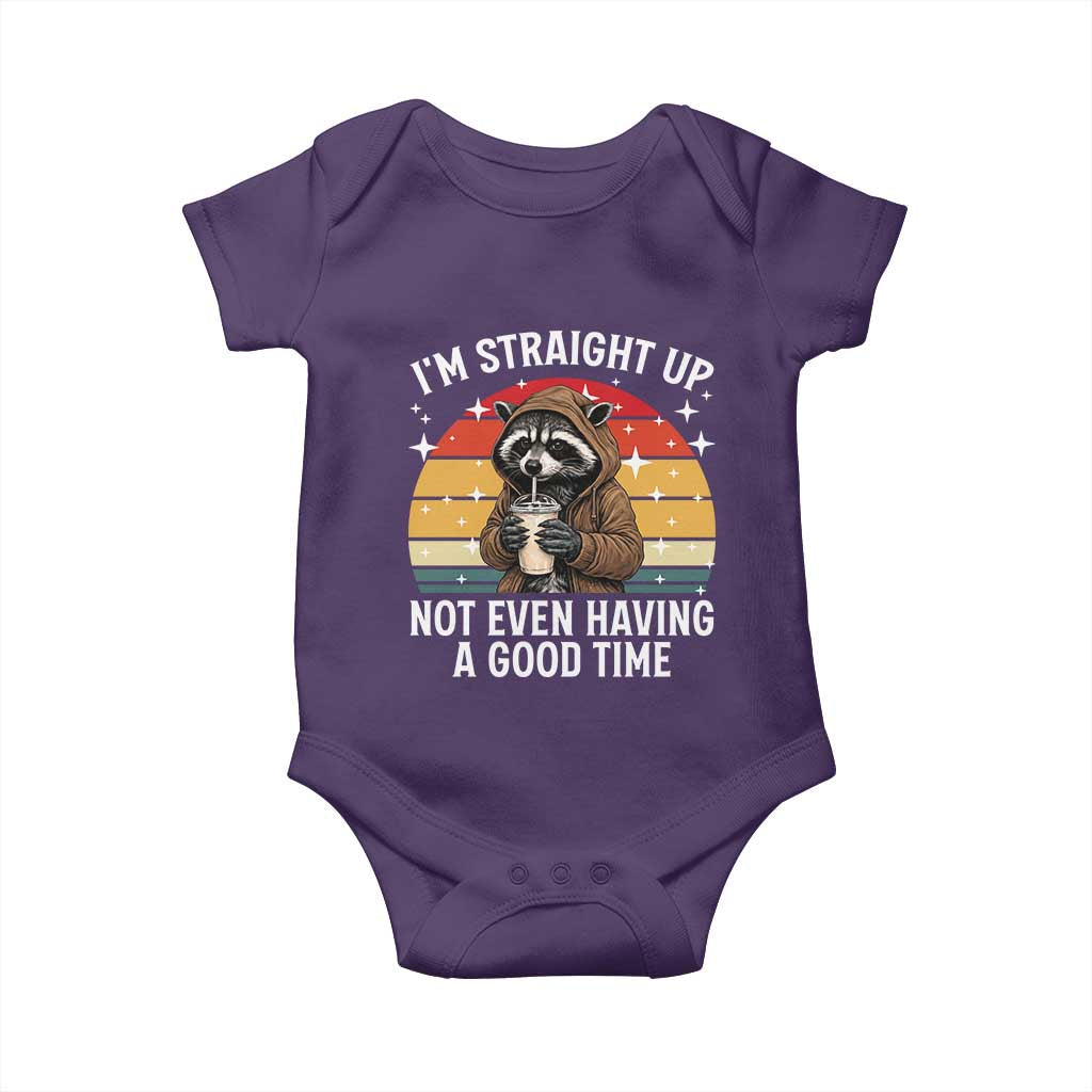 Funny Raccoon Meme Baby Onesie I Am Straight Up Not Even Having A Good Time - Wonder Print Shop
