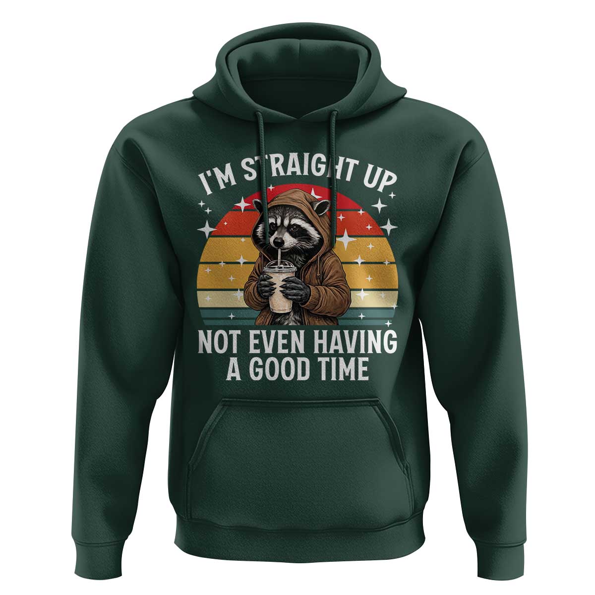 Funny Raccoon Meme Hoodie I Am Straight Up Not Even Having A Good Time - Wonder Print Shop