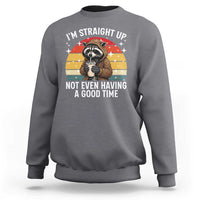 Funny Raccoon Meme Sweatshirt I Am Straight Up Not Even Having A Good Time - Wonder Print Shop