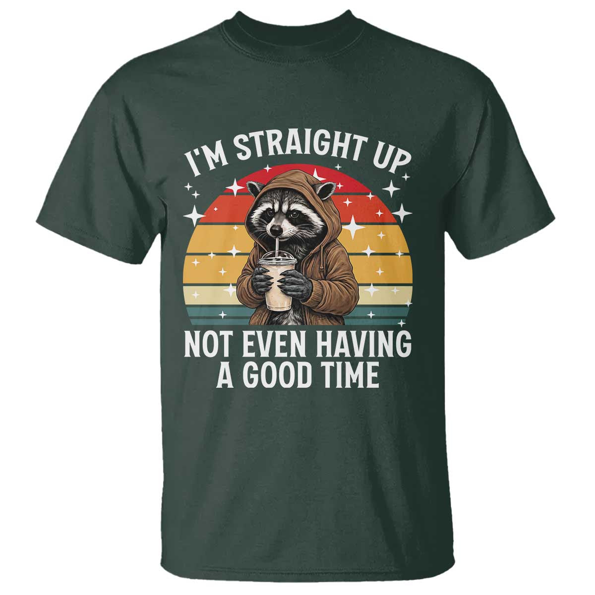 Funny Raccoon Meme T Shirt I Am Straight Up Not Even Having A Good Time - Wonder Print Shop