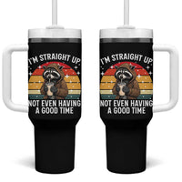 Funny Raccoon Meme Tumbler With Handle I Am Straight Up Not Even Having A Good Time - Wonder Print Shop