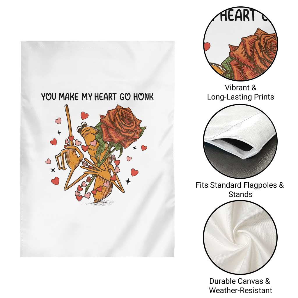 Marcus The Worm Valentine Meme Garden Flag You Make My Heart Go Honk - Wonder Print Shop