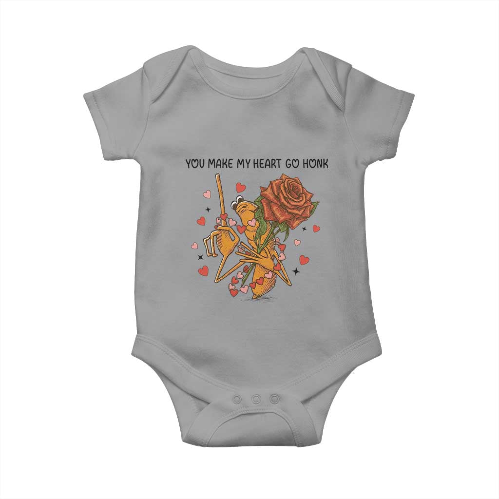 Marcus The Worm Valentine Meme Baby Onesie You Make My Heart Go Honk - Wonder Print Shop