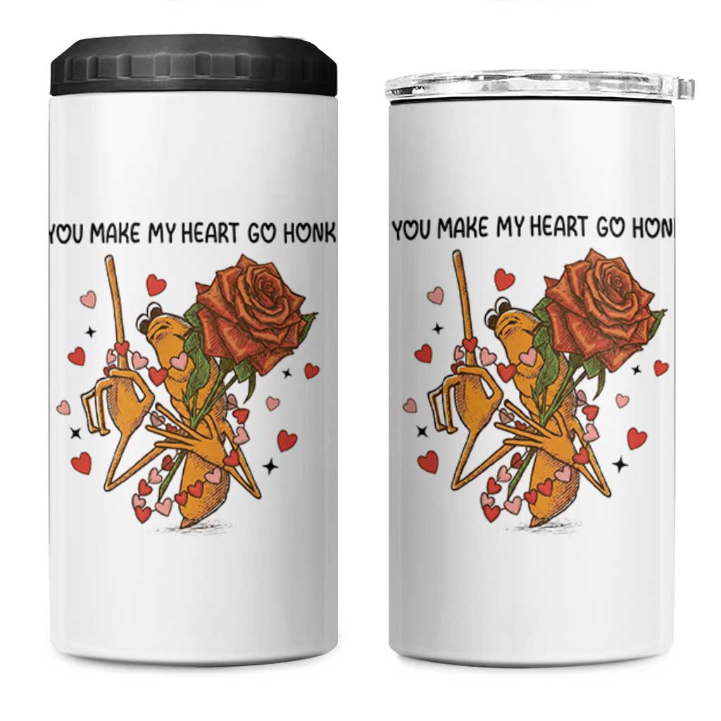 Marcus The Worm Valentine Meme 4 in 1 Can Cooler Tumbler You Make My Heart Go Honk - Wonder Print Shop