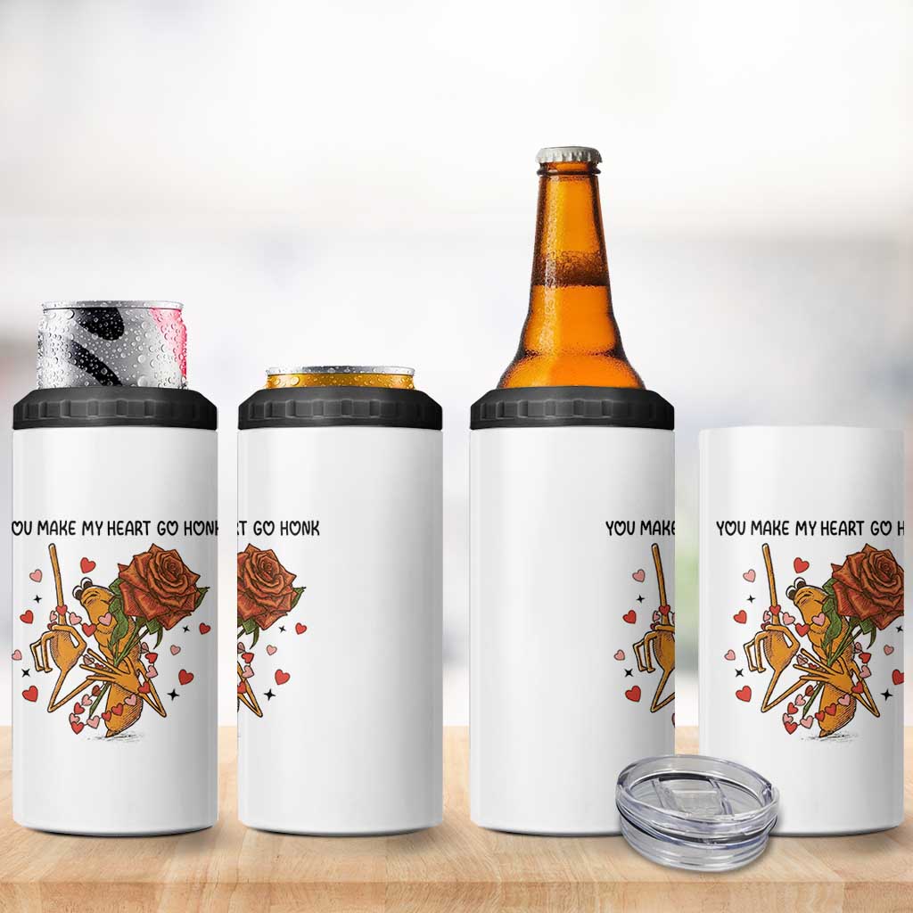 Marcus The Worm Valentine Meme 4 in 1 Can Cooler Tumbler You Make My Heart Go Honk - Wonder Print Shop