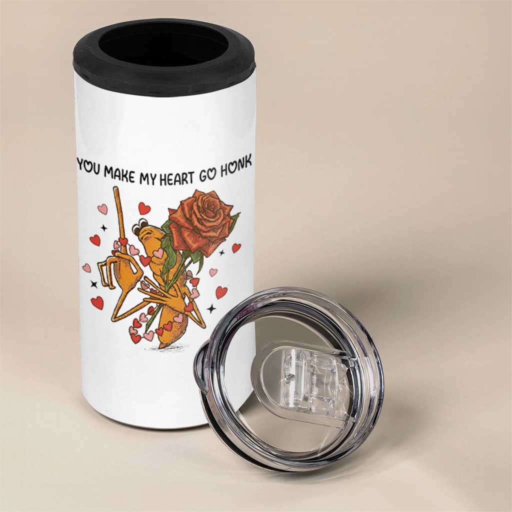 Marcus The Worm Valentine Meme 4 in 1 Can Cooler Tumbler You Make My Heart Go Honk - Wonder Print Shop