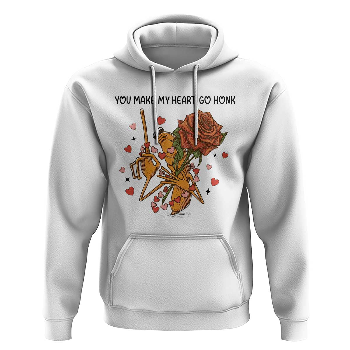Marcus The Worm Valentine Meme Hoodie You Make My Heart Go Honk - Wonder Print Shop