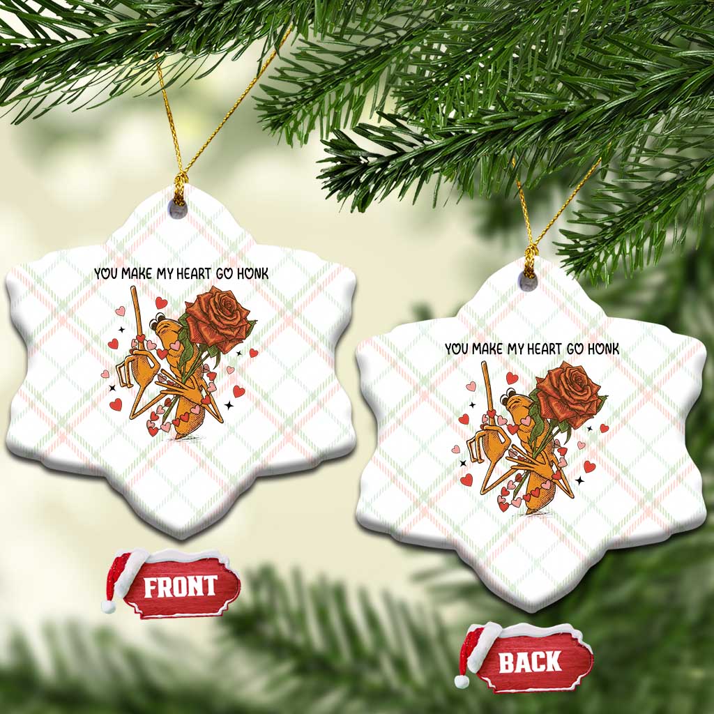 Marcus The Worm Valentine Meme Ceramic Ornament You Make My Heart Go Honk - Wonder Print Shop