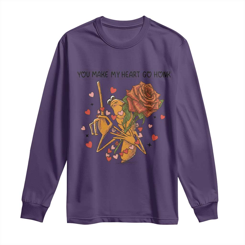 Marcus The Worm Valentine Meme Long Sleeve Shirt You Make My Heart Go Honk - Wonder Print Shop