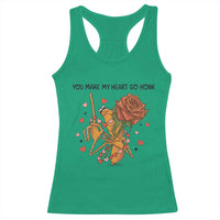 Marcus The Worm Valentine Meme Racerback Tank Top You Make My Heart Go Honk - Wonder Print Shop