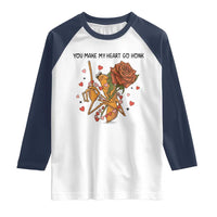 Marcus The Worm Valentine Meme Raglan Shirt You Make My Heart Go Honk - Wonder Print Shop