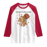 Marcus The Worm Valentine Meme Raglan Shirt You Make My Heart Go Honk - Wonder Print Shop