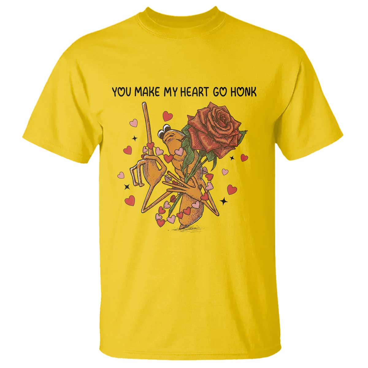 Marcus The Worm Valentine Meme T Shirt You Make My Heart Go Honk - Wonder Print Shop