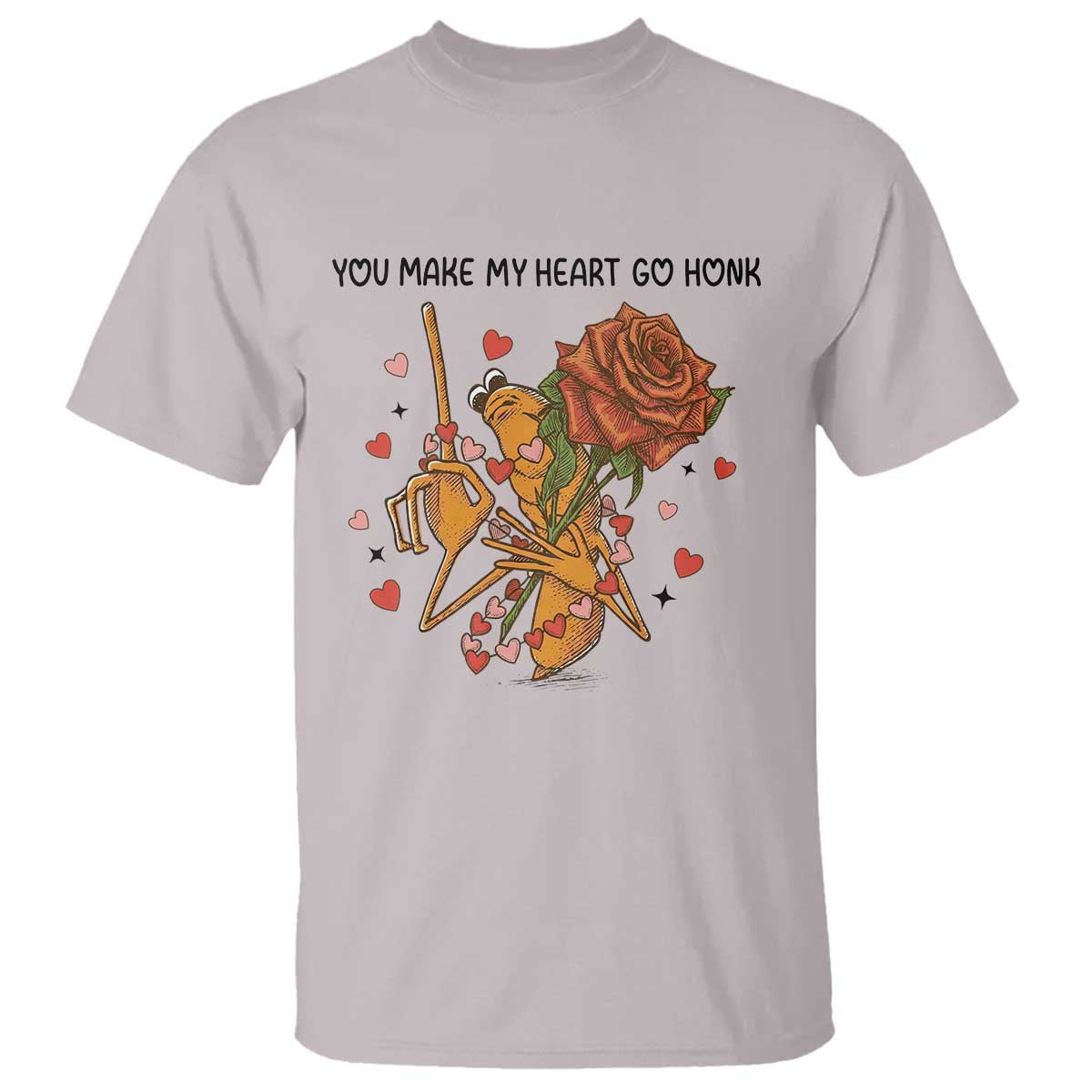 Marcus The Worm Valentine Meme T Shirt You Make My Heart Go Honk - Wonder Print Shop
