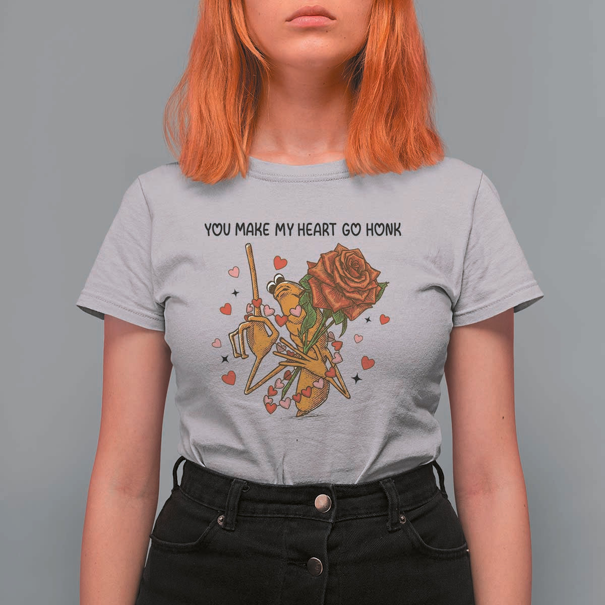 Marcus The Worm Valentine Meme T Shirt For Women You Make My Heart Go Honk - Wonder Print Shop